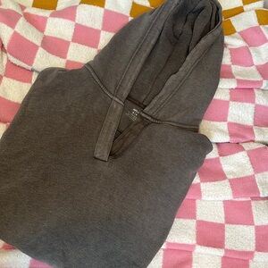 AERIE OVERSIZED HOODIE SWEATSHIRT LIGHT WASH FORREST GREEN SIZE MEDIUM